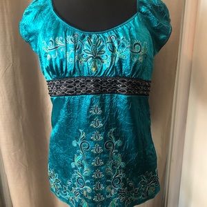 Heart Soul metallic teal cute tunic